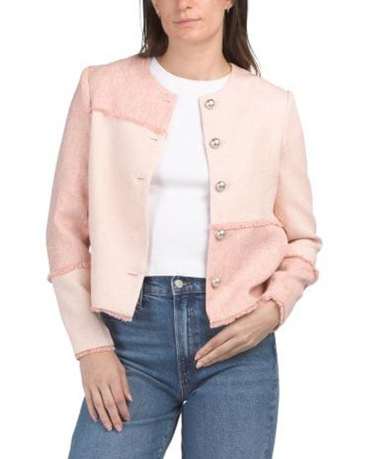 MARSHALLS Natural Patchwork Tweed Jacket For