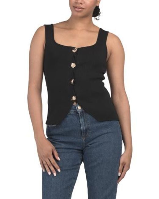 MARSHALLS Black Button Down Vest For