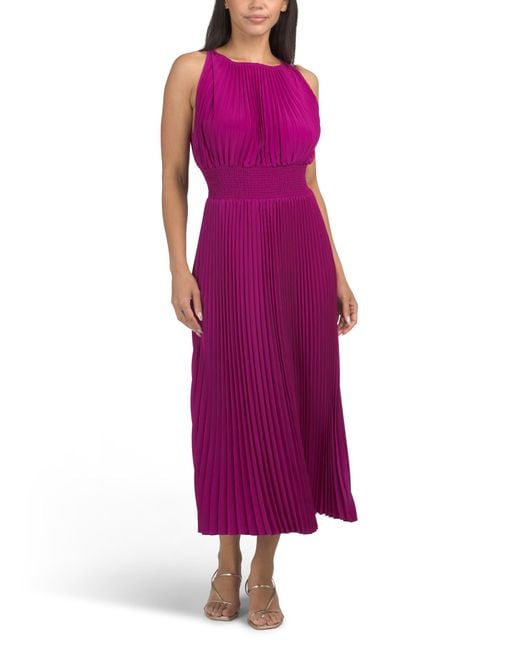 does marshalls have homecoming dresses Satin Pleated Midi Dress For in Purple Dark_Blue_Dress