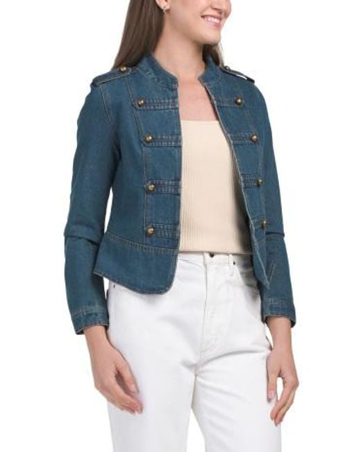 MARSHALLS Blue Field Jacket With Button Detailing For