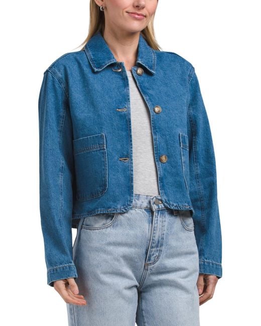 MARSHALLS Blue Cropped Denim Jacket For