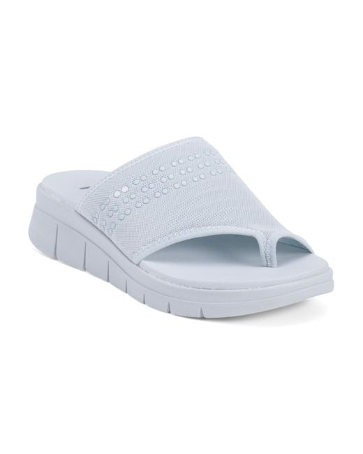 MARSHALLS Blue Wide Width Elegance Slide Sandals For