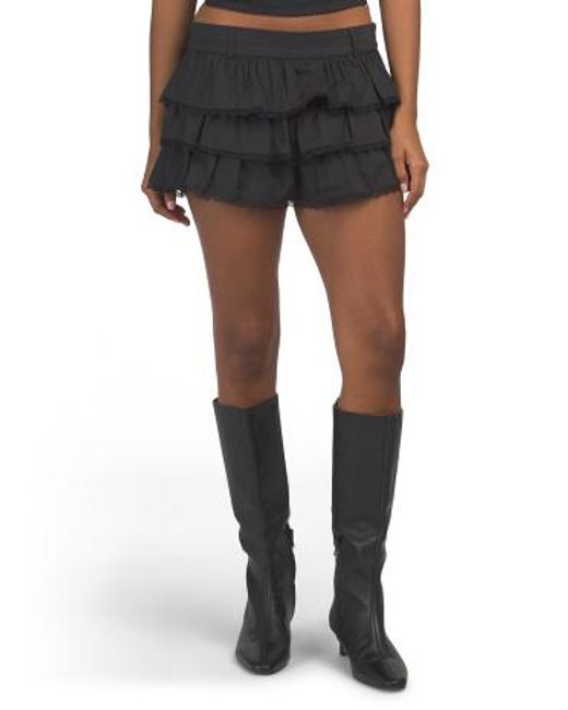 MARSHALLS Black Sora Ruffle Mini Skort For