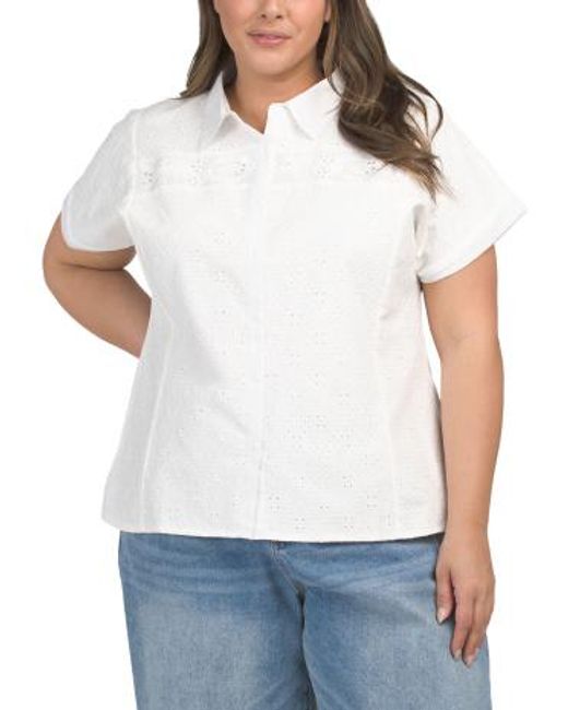 MARSHALLS White Plus Peplum Top For