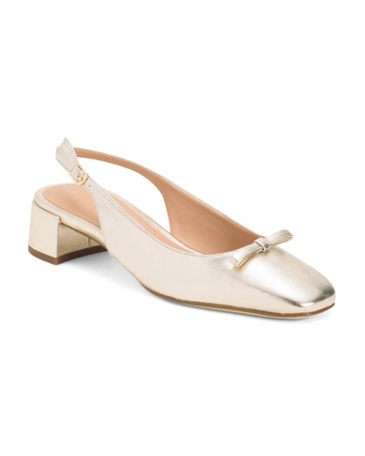 MARSHALLS White Leather Patsy Bow Slingback Pumps For
