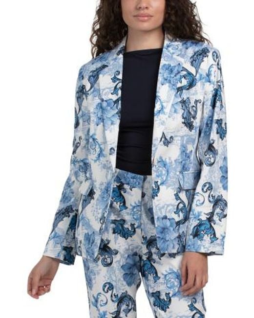 MARSHALLS Blue Printed Blazer For