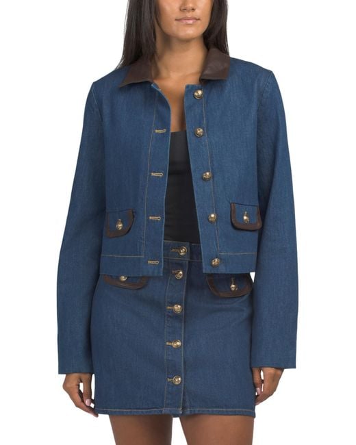 MARSHALLS Blue Collared Stitched Jacket For