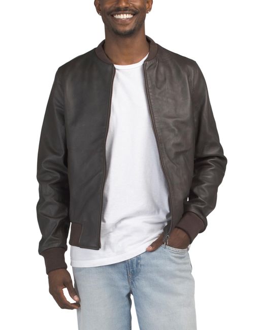 MARSHALLS Gray Leather Jacket For for men