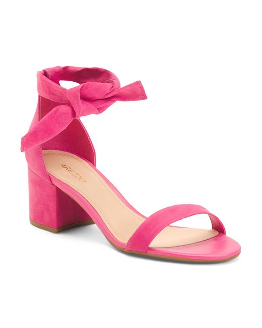 Marshalls Leather Isabelli High Block Sandals For in Pink | Lyst