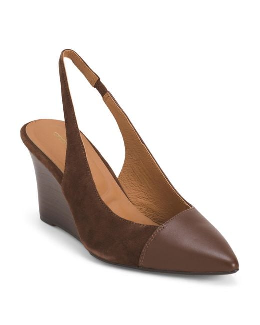 MARSHALLS Brown Suede Laina Wedges For