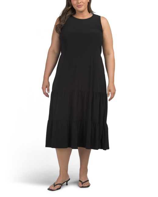 Marshalls Plus Knit Tiered Maxi Dress For in Black