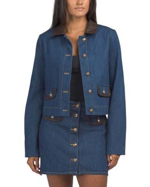 MARSHALLS Blue Collared Stitched Jacket For