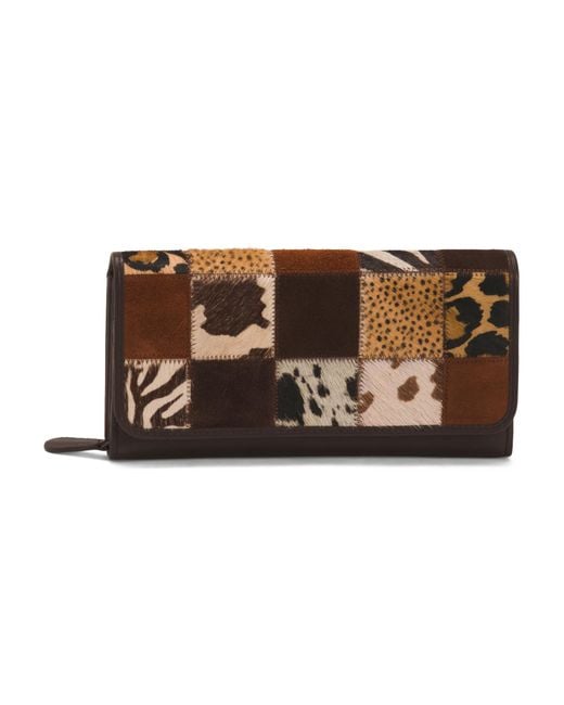 MARSHALLS Brown Suede Large Flap Wallet For