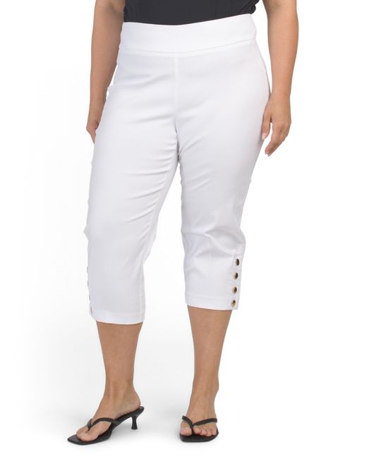 MARSHALLS White Plus Pull On Cropped Pants For