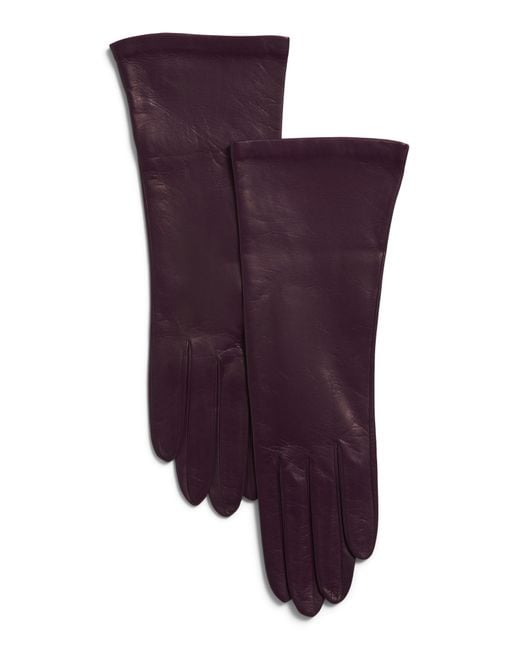 MARSHALLS Purple Leather Basic Nappa Gloves For