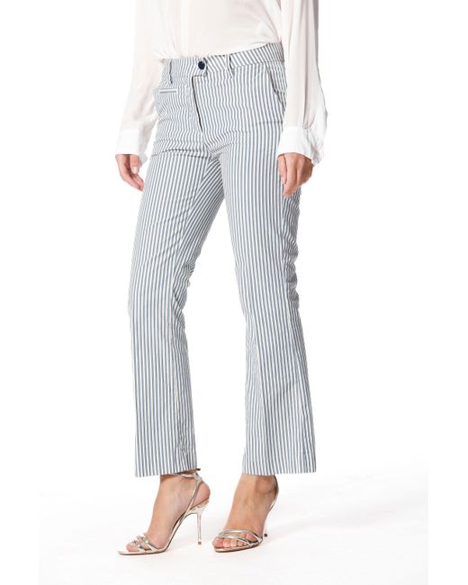 Mason's New York Trumpet Woman Chino Pants In Cotton With Stripes ...