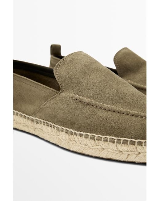 MASSIMO DUTTI Natural Leather Espadrilles With Moc Toe for men