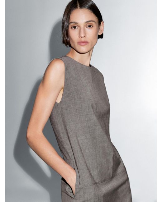 MASSIMO DUTTI Gray Short Melange Dress