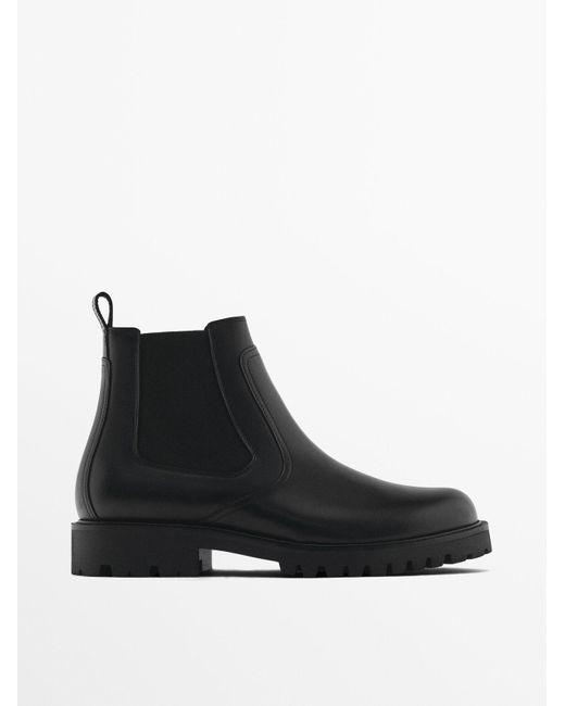MASSIMO DUTTI Stiefeletten Mit Elastischem Schaft Aus Nappaleder in Black für Herren
