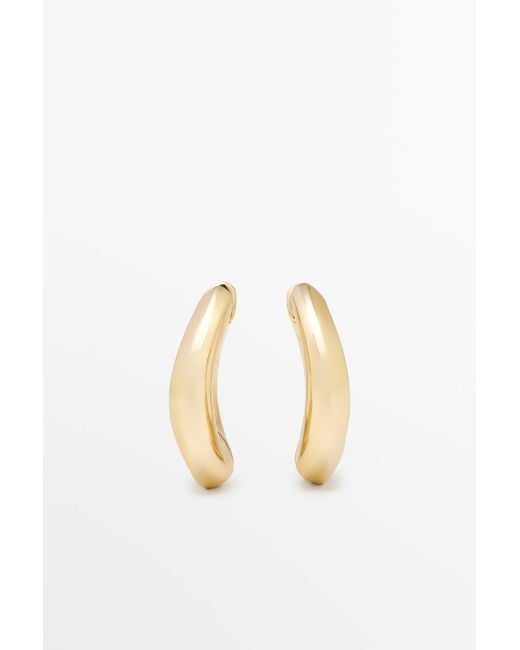 MASSIMO DUTTI Metallic Voluminous Hoop Earrings