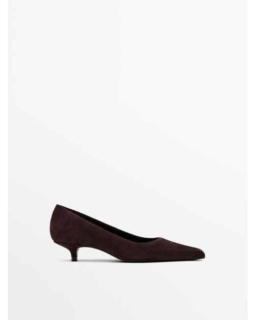 MASSIMO DUTTI Suède Schoenen Met Hoge Hak in het White