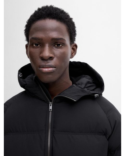 MASSIMO DUTTI Puffer Jacket With Adjustable Hood in Black for Men Lyst UK