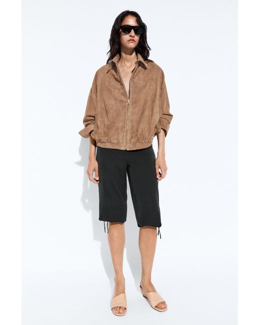 MASSIMO DUTTI Multicolor Suede Bomber Jacket