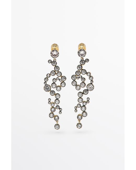 MASSIMO DUTTI Multicolor Spiral Rhinestone Dangle Earrings