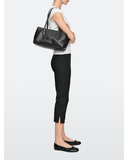 MASSIMO DUTTI Black Nappa Leather West Satchel Bag