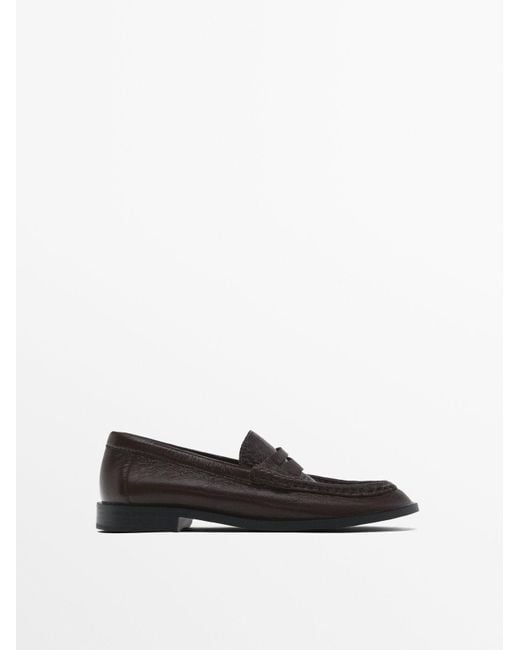 MASSIMO DUTTI White Ledermokassins