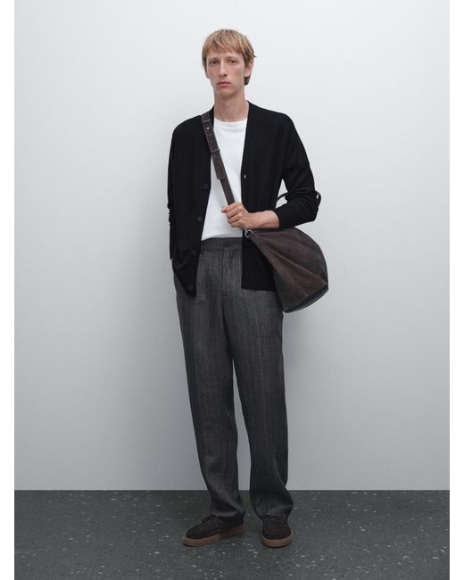 Cárdigan Punto 100% Algodón MASSIMO DUTTI de hombre de color Gray