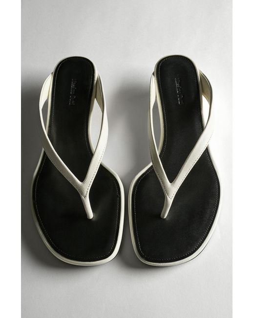 MASSIMO DUTTI Black Mid-Heel Sandals With Toe Divider