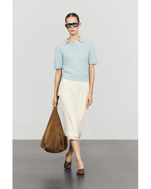 MASSIMO DUTTI Multicolor Alpaca Blend Knit Polo Sweater