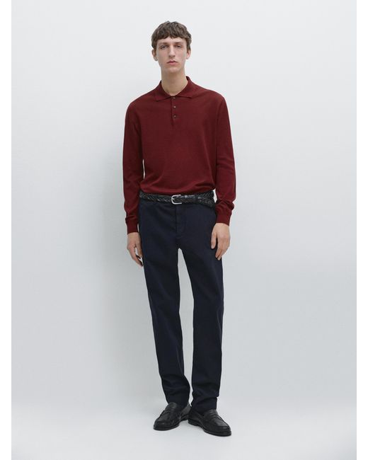 MASSIMO DUTTI Slim-Fit Micro-Textured Trousers for men