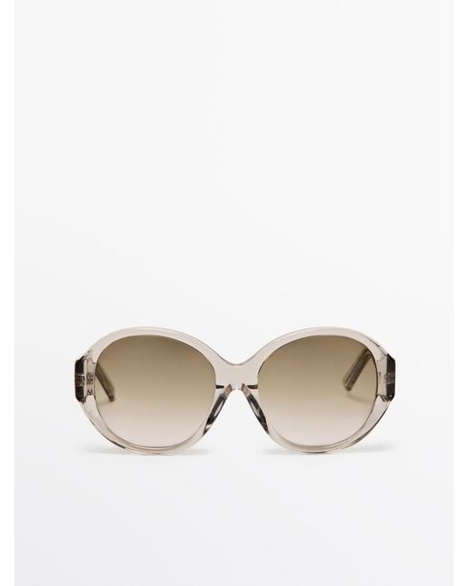 MASSIMO DUTTI Natural Round Sunglasses