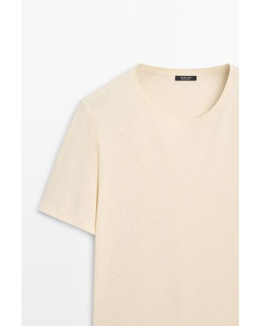 Camiseta Manga Corta Lino Algodón MASSIMO DUTTI de hombre de color Yellow