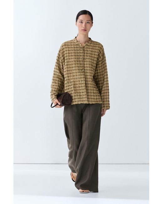 MASSIMO DUTTI Multicolor Flowing Plaid Shirt