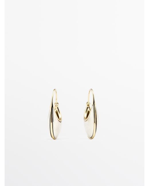 MASSIMO DUTTI Metallic Stone Ring Earrings