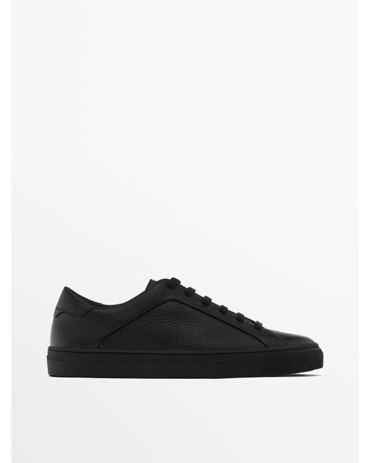 MASSIMO DUTTI Black Soft Nappa Trainers for men