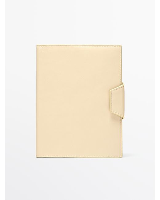 MASSIMO DUTTI Natural Nappa Leather Notebook Case