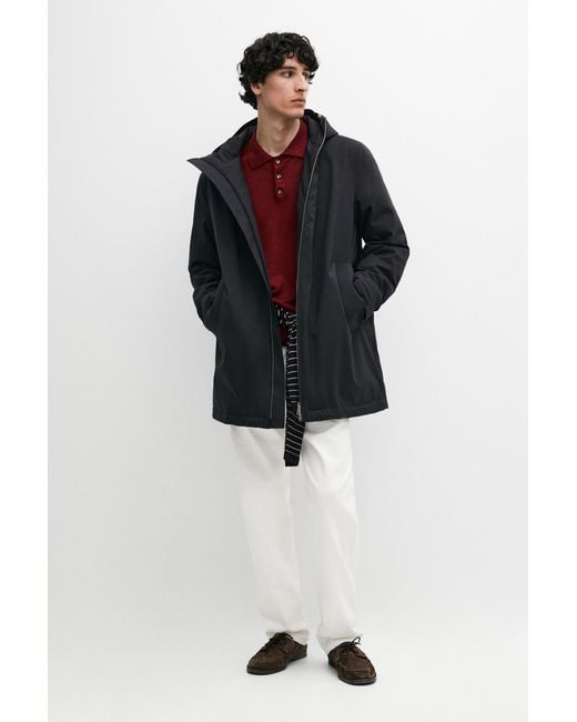 MASSIMO DUTTI Black Water-Repellent Puffer Parka for men