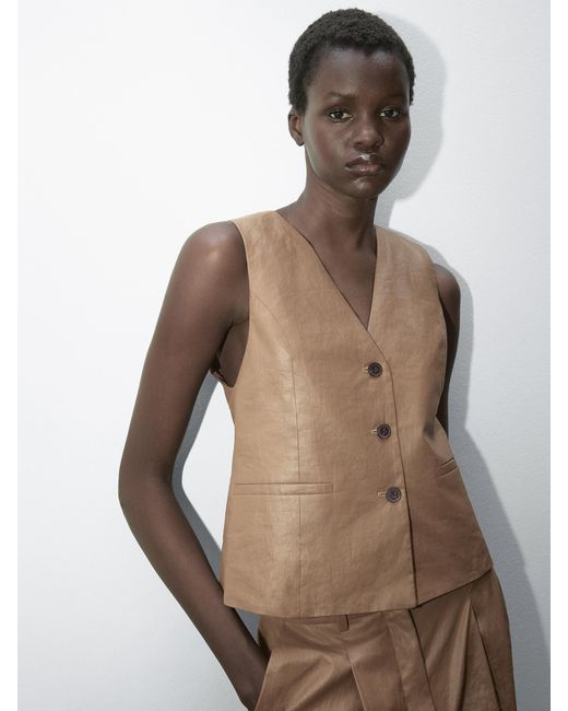 MASSIMO DUTTI Multicolor Cotton Blend Waistcoat