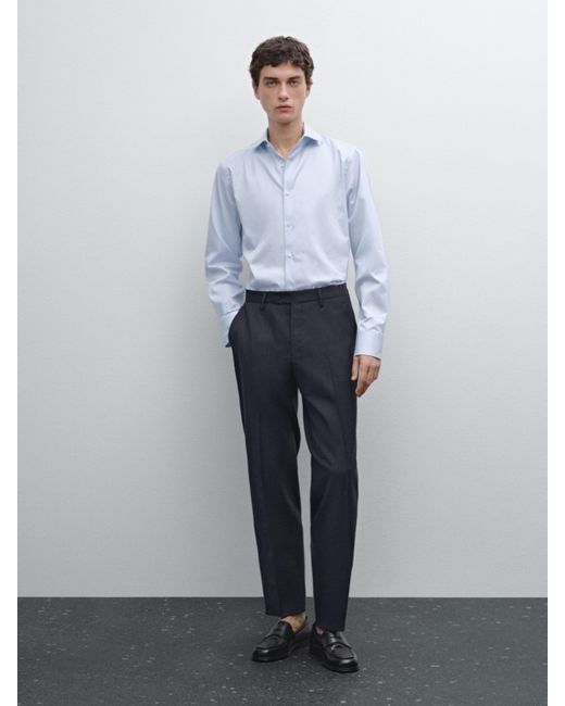 Camicia Slim Fit A Righe di MASSIMO DUTTI in Gray da Uomo
