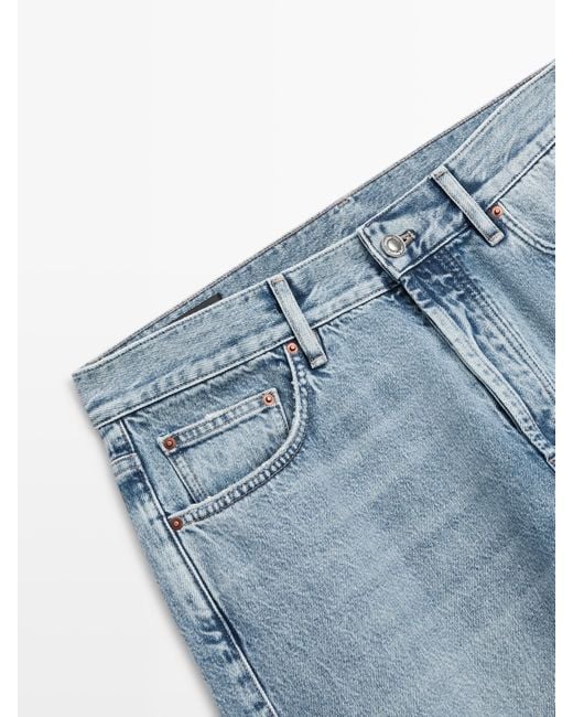 MASSIMO DUTTI Blue Straight-Leg Jeans for men