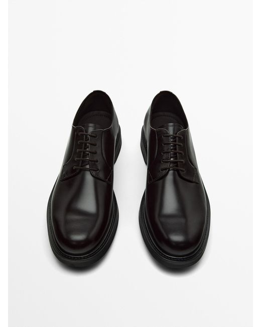 MASSIMO DUTTI Black Derby Shoes for men