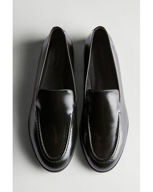 MASSIMO DUTTI Black Formal Leather Loafers