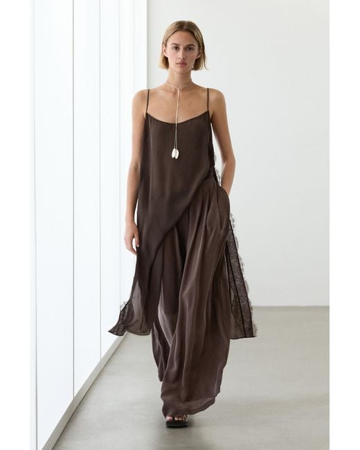 MASSIMO DUTTI Brown Total Look Flowing Skort