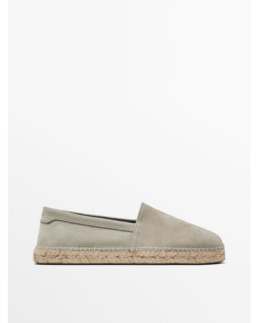MASSIMO DUTTI White Nubuck Espadrilles for men