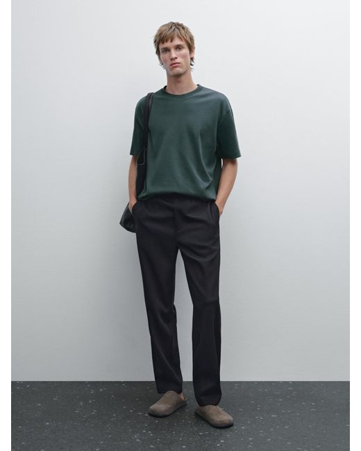 MASSIMO DUTTI T-Shirt Aus 100 Mittelschwerer Baumwolle in Gray für Herren