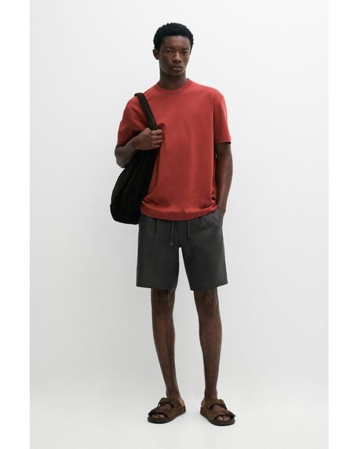 MASSIMO DUTTI Red 100% Cotton Short Sleeve T-Shirt for men
